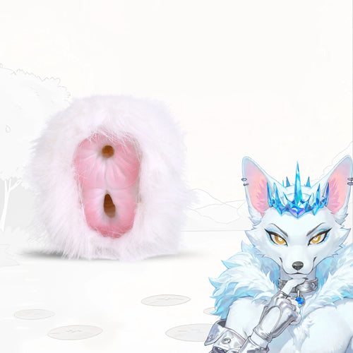 Furry Male Masturbator Nivplux White Wool Dual – bottom view
