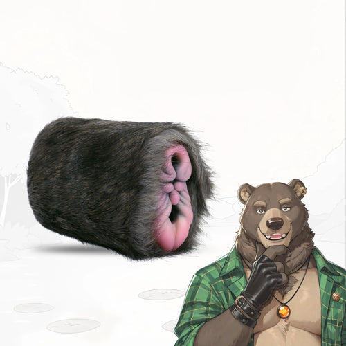 Furry Masturbator Ursplux Plush Fur Dark Brown – lateral side view