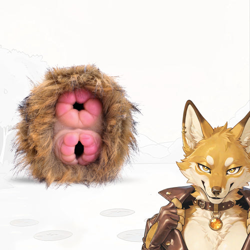 Furry Male Masturbator Simplux Amber Brown Plush – size scale reference