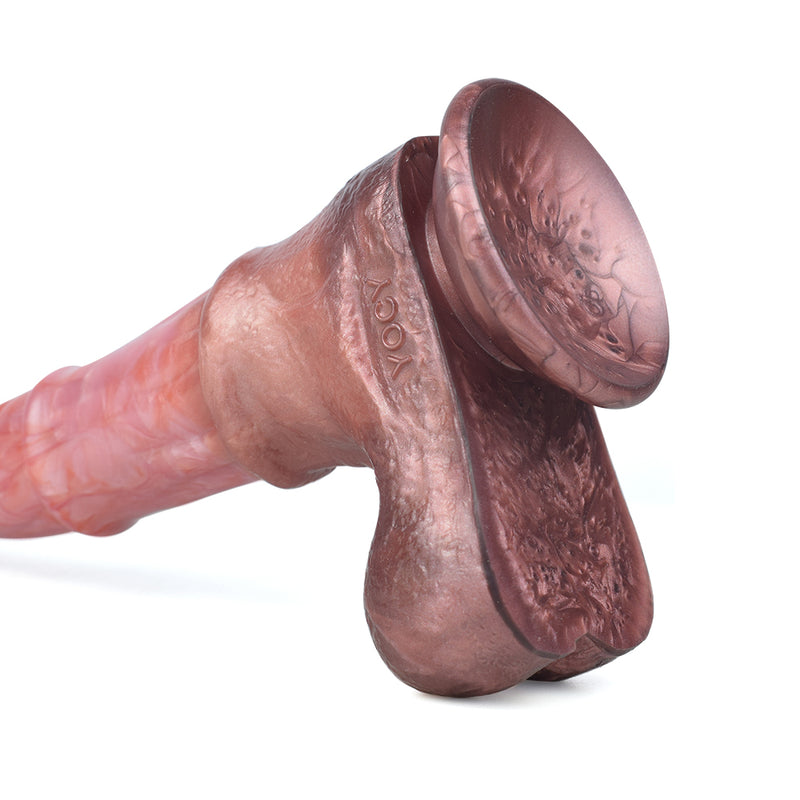 Realistic Horse Dildo Ferghana Sheath Testicles – three-quarter angle