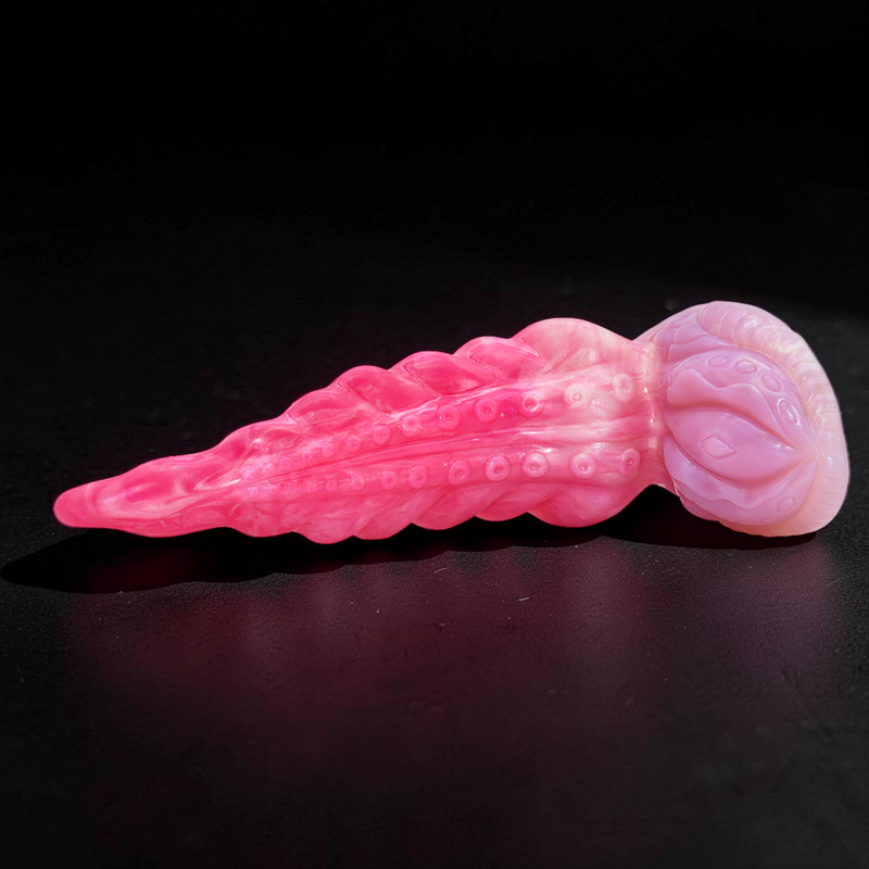 Modeus Fantasy Tentacle Dildo Peach Witch Silicone – side profile view