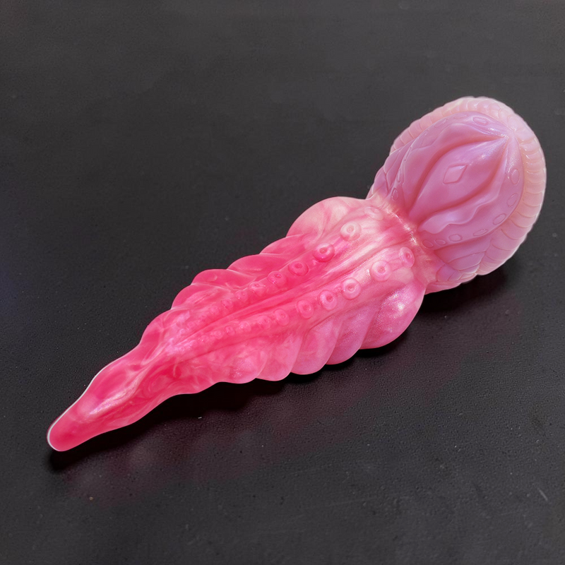 Modeus Fantasy Tentacle Dildo Peach Witch Silicone – rear profile view