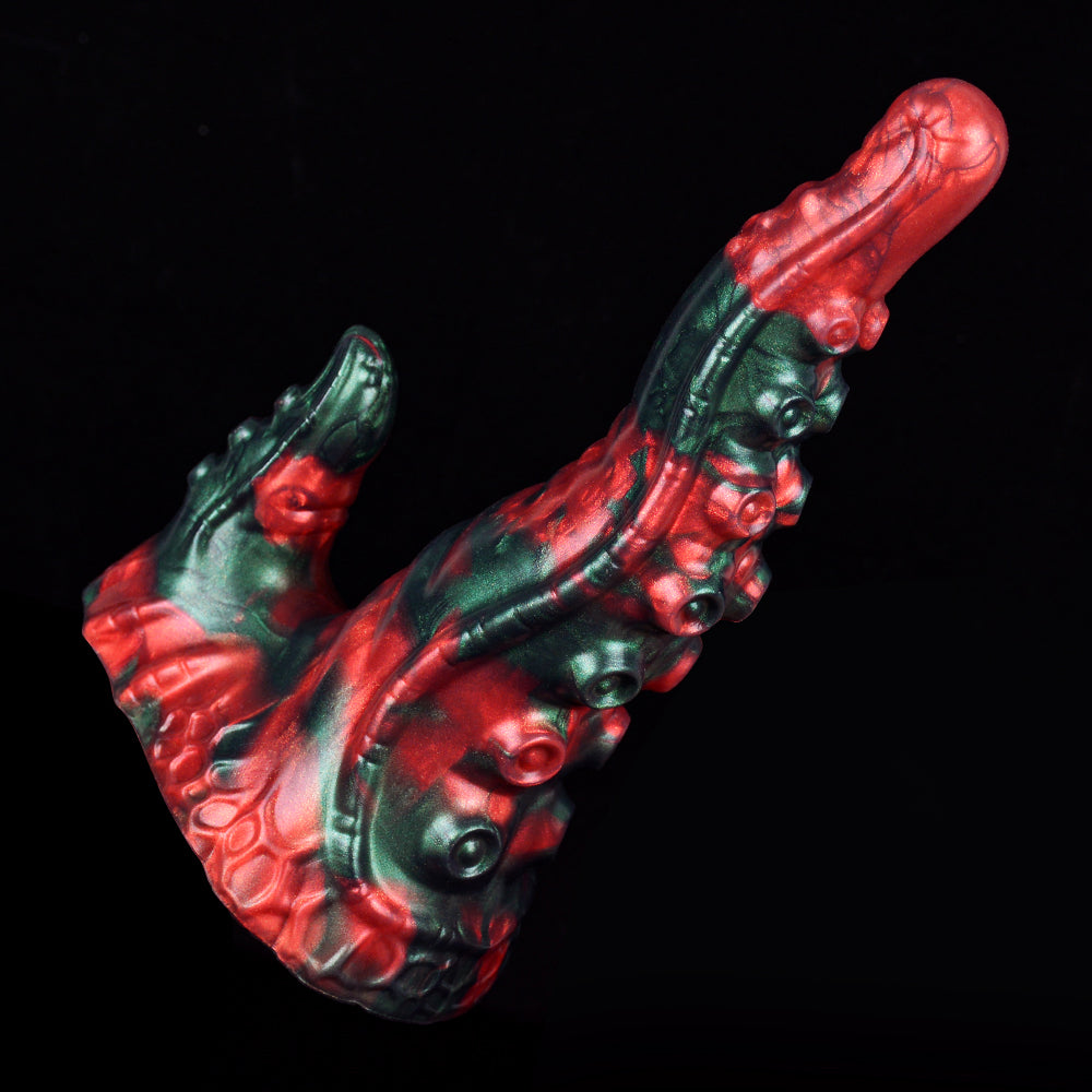 Eric Tentacle Fantasy Dildo Red Devil Silicone – side profile view