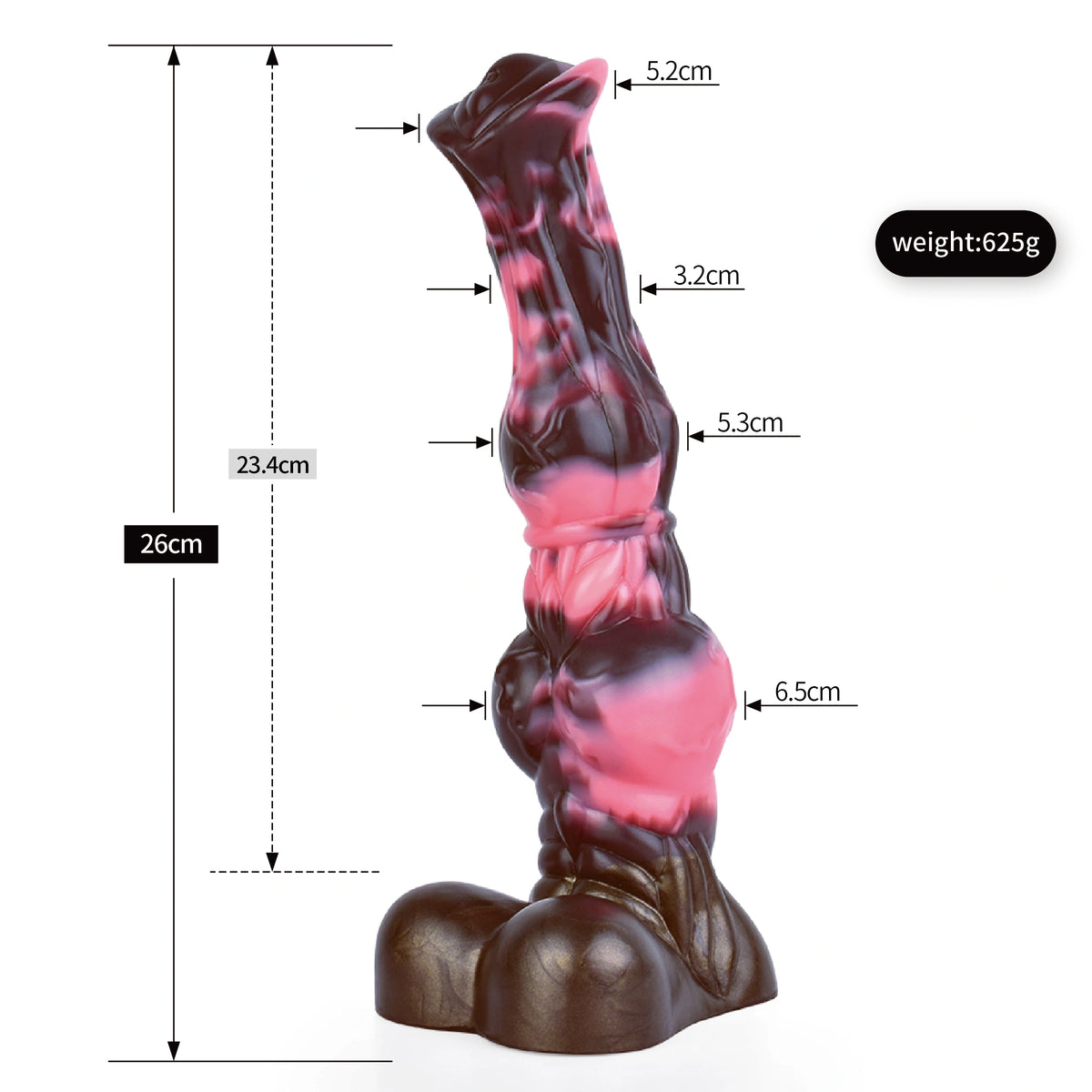 Horse Dildo Ironveil Phantom Night Knot Base – texture detail