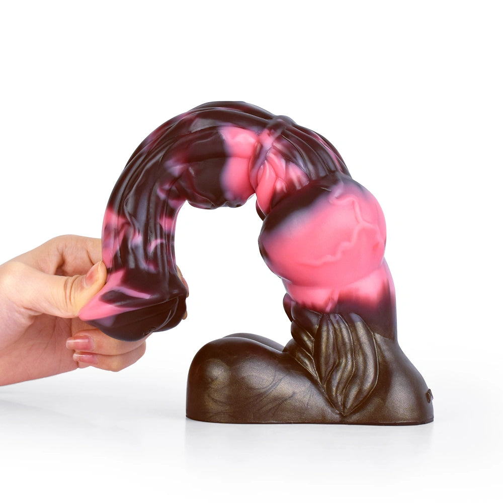 Horse Dildo Ironveil Phantom Night Knot Base – rear profile view