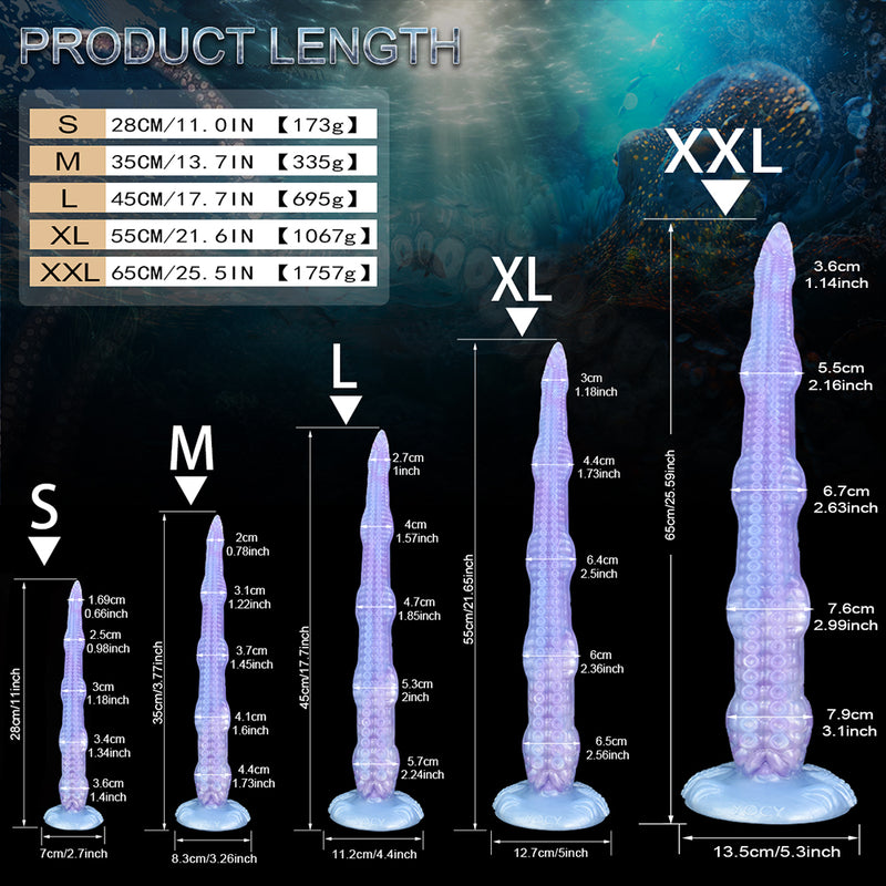 Monster Lord Octopus XL Tentacle Dildo Sea Jade – size scale reference