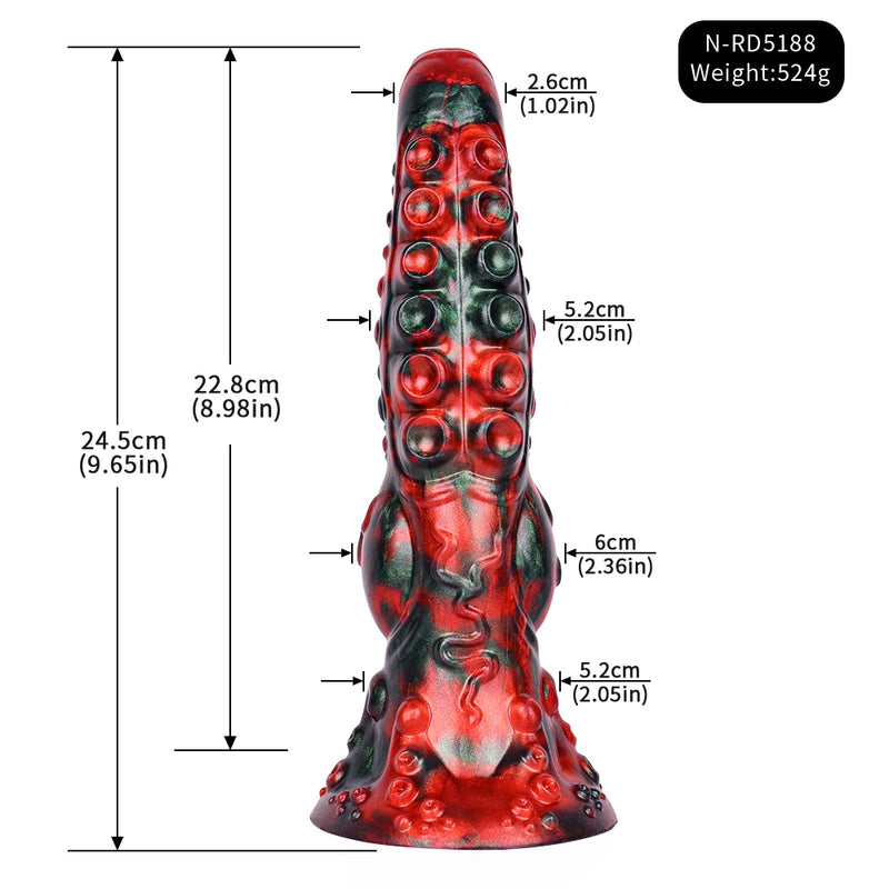 Monster Zenos Tentacle Dildo Red Devil Silicone