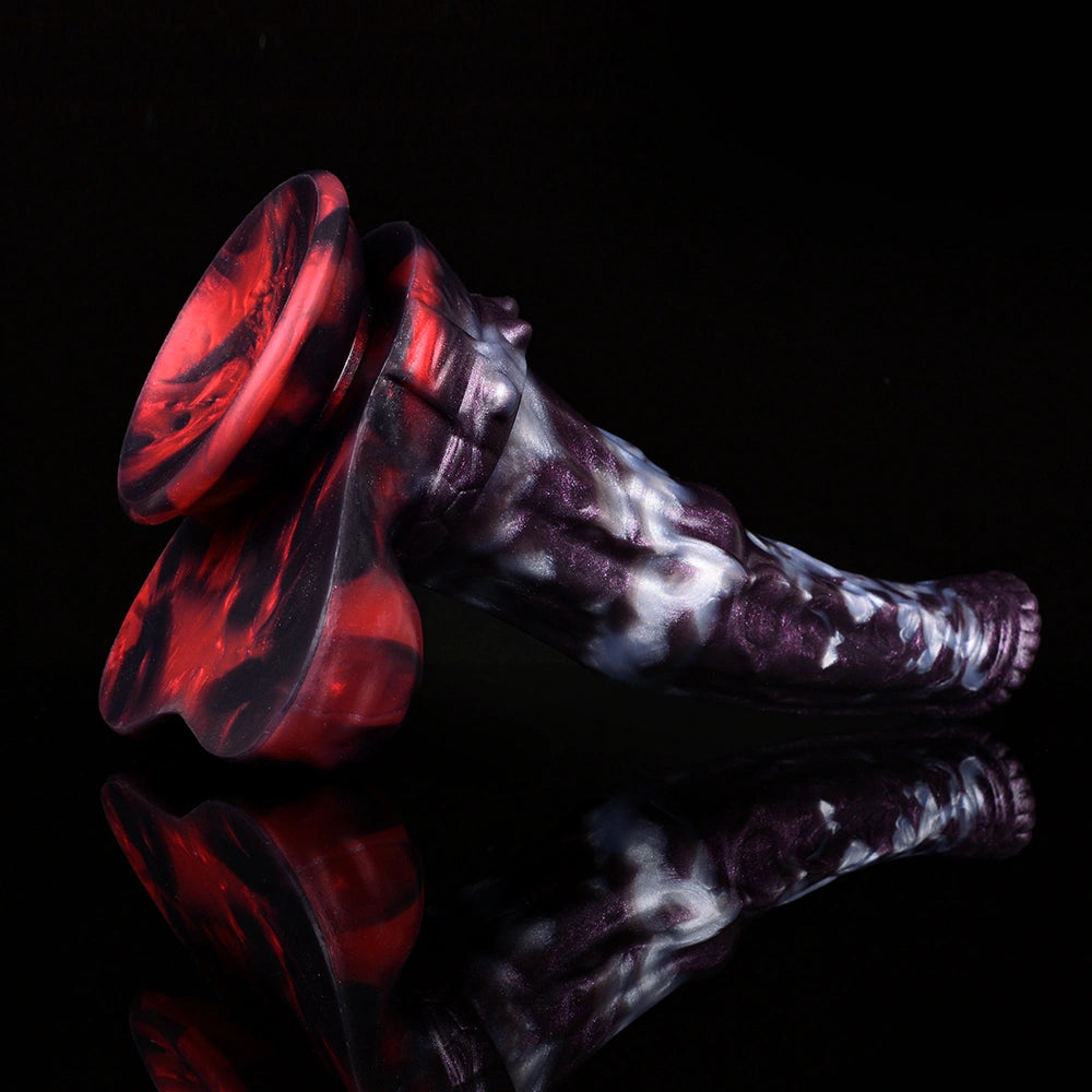 Horse Dildo Ridgemar Ribbed Shaft Dual Colorway – detail close-up