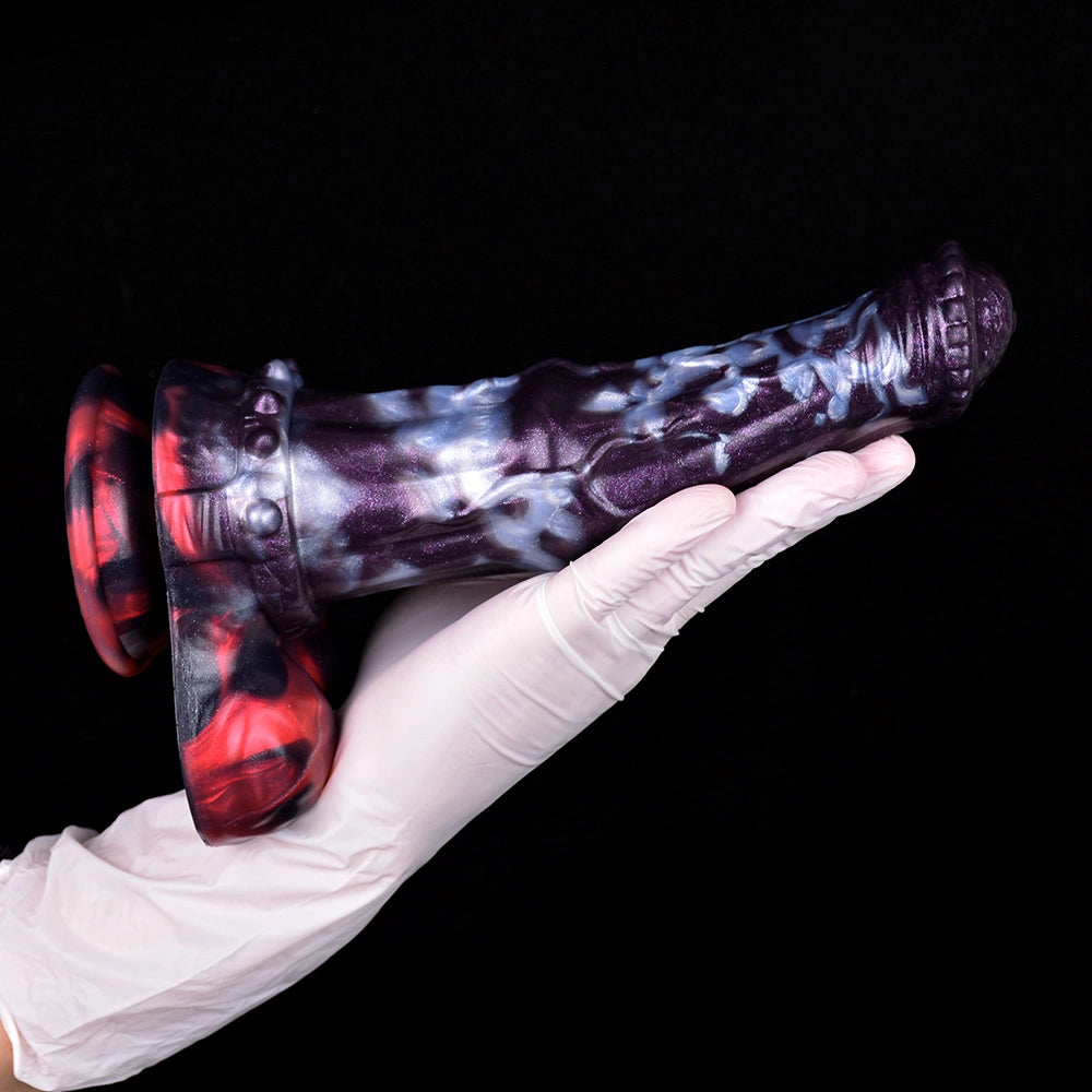 Horse Dildo Ridgemar Ribbed Shaft Dual Colorway – top view