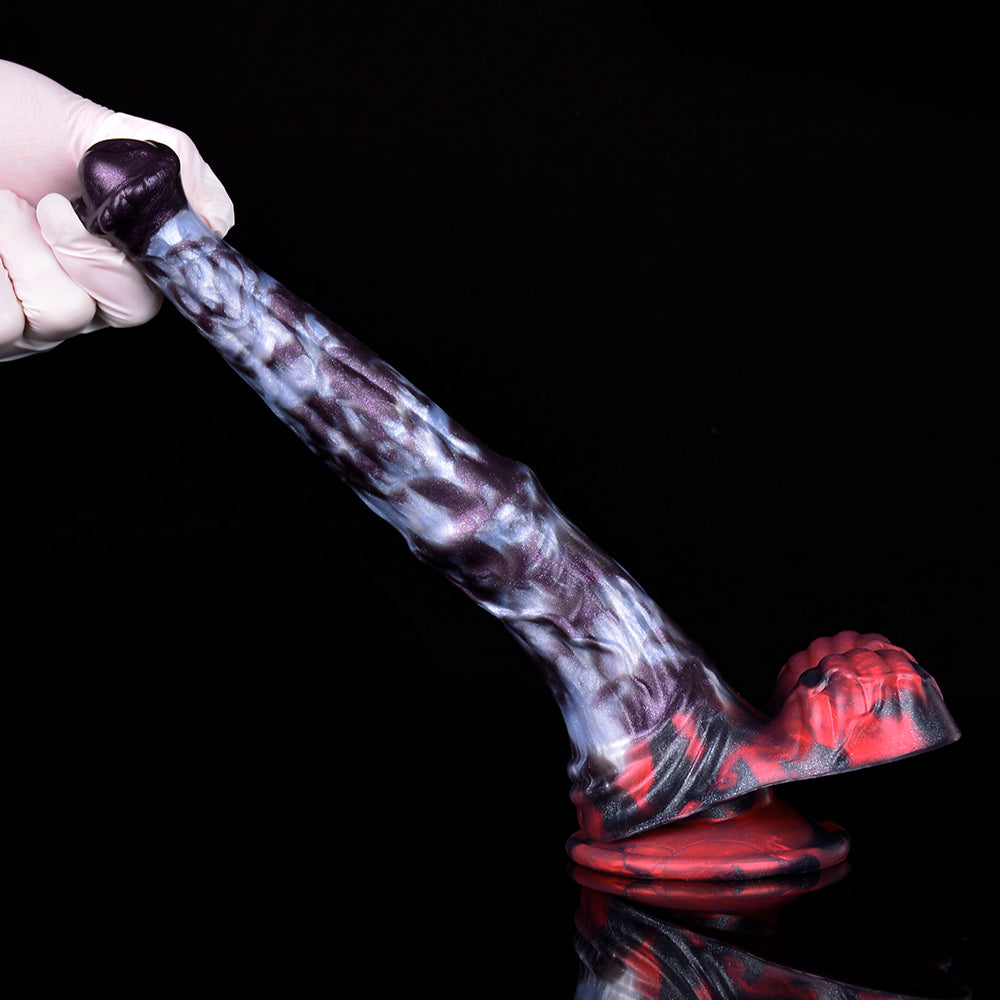 Horse Dildo Volcrest Dual Colorway Platinum – interior channel view
