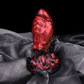 Horse Dildo Carnex Red Flames Ovoid Girth Silicone – three-quarter angle