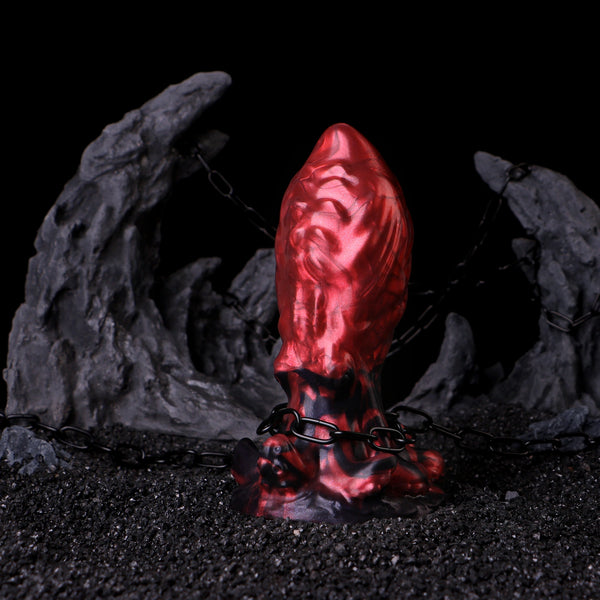 Horse Dildo Carnex Red Flames Ovoid Girth Silicone — alternate view