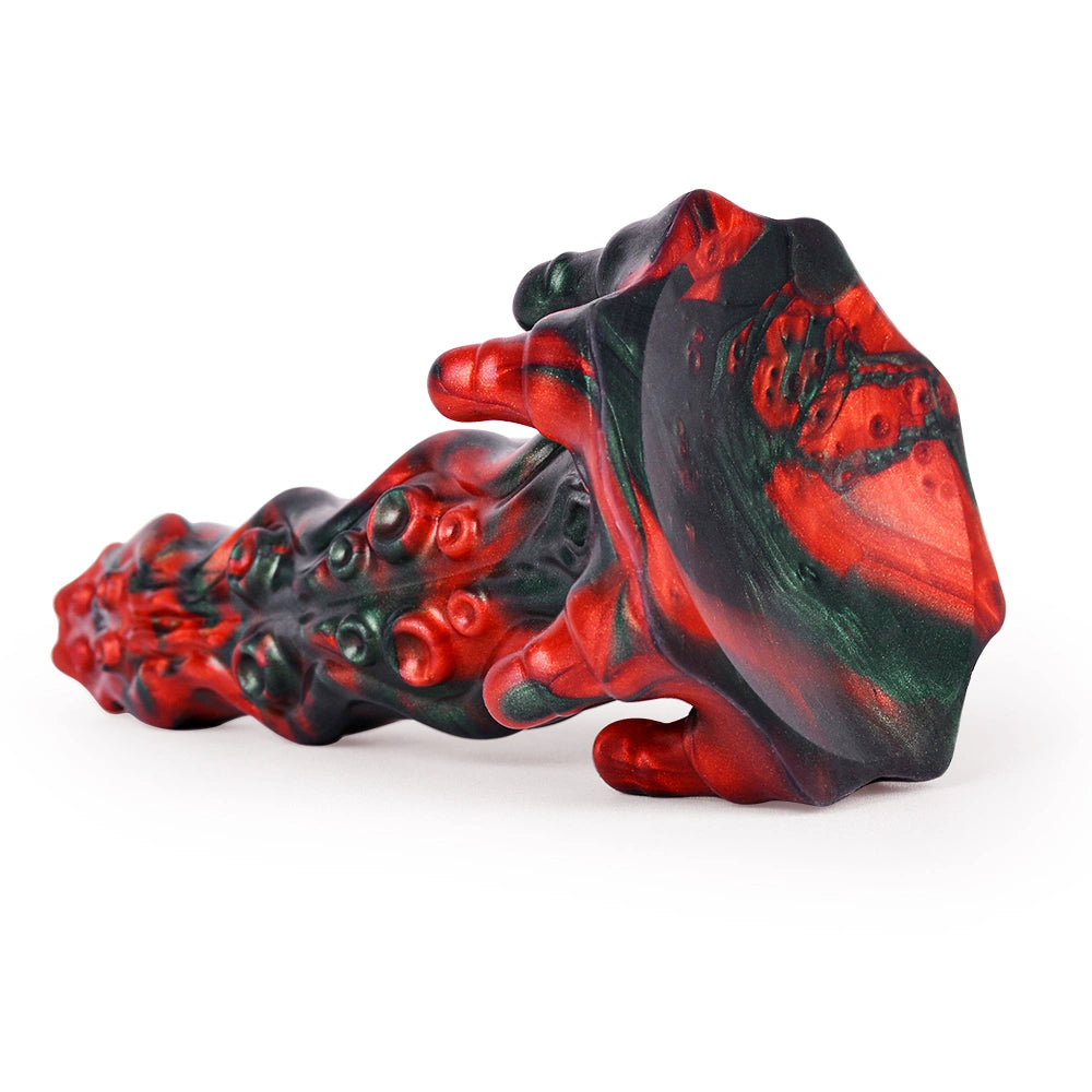 Cyril Tentacle Dragon Dildo Red Devil Silicone – detail close-up