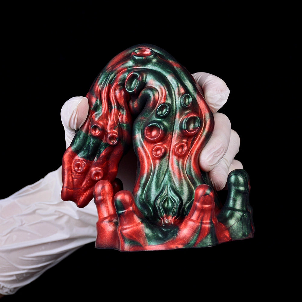Cyril Tentacle Dragon Dildo Red Devil Silicone – bottom base view