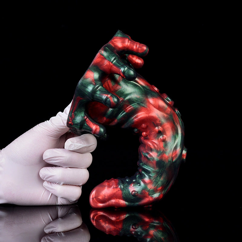Cyril Tentacle Dragon Dildo Red Devil Silicone – rear profile view
