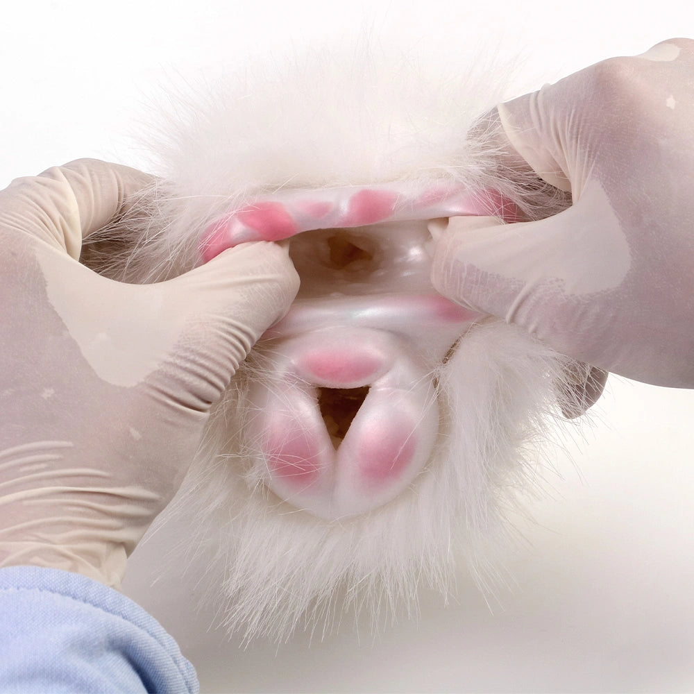 Furry Male Masturbator Alvplux White Fluffy Fur – front view