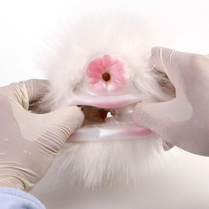 Furry Male Masturbator Alvplux White Fluffy Fur – lateral side view