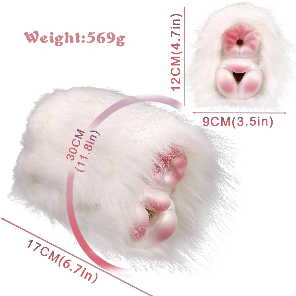 Furry Male Masturbator Alvplux White Fluffy Fur – top view