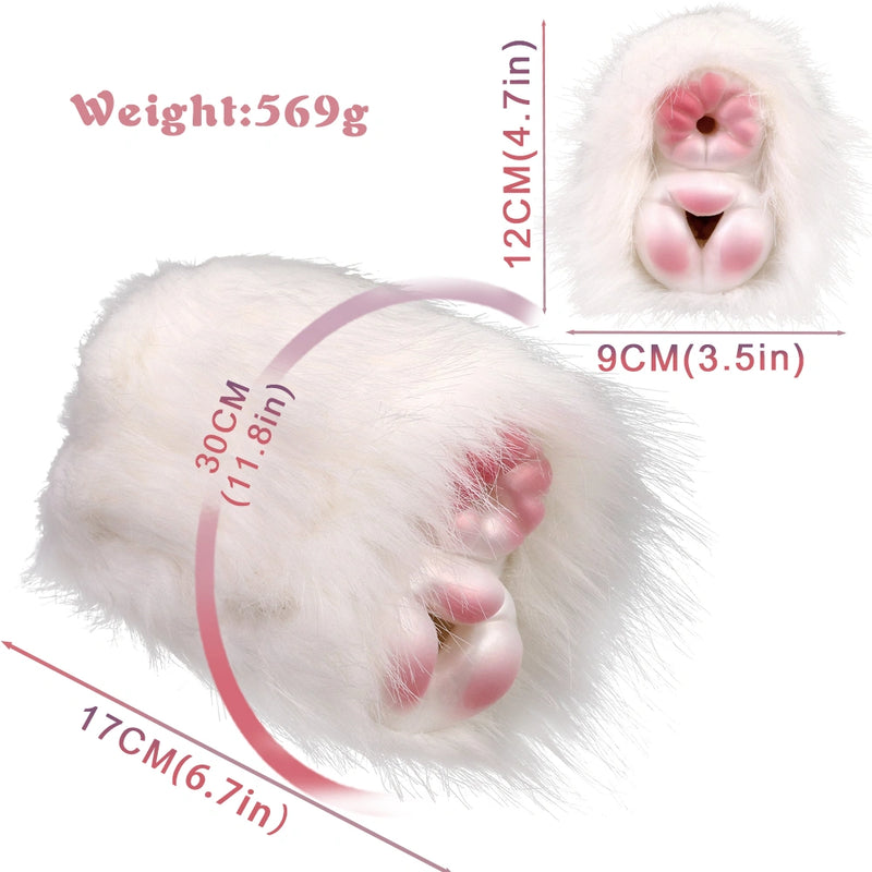 Furry Male Masturbator Alvplux White Fluffy Fur – top view