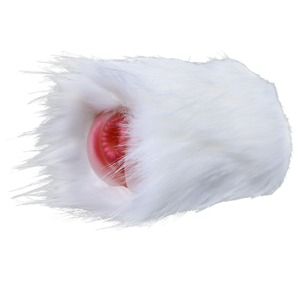 Furry Male Masturbator Arctplux Arctic White Fur – rear view