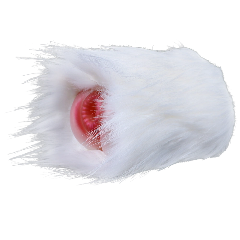 Furry Male Masturbator Arctplux Arctic White Fur – rear view