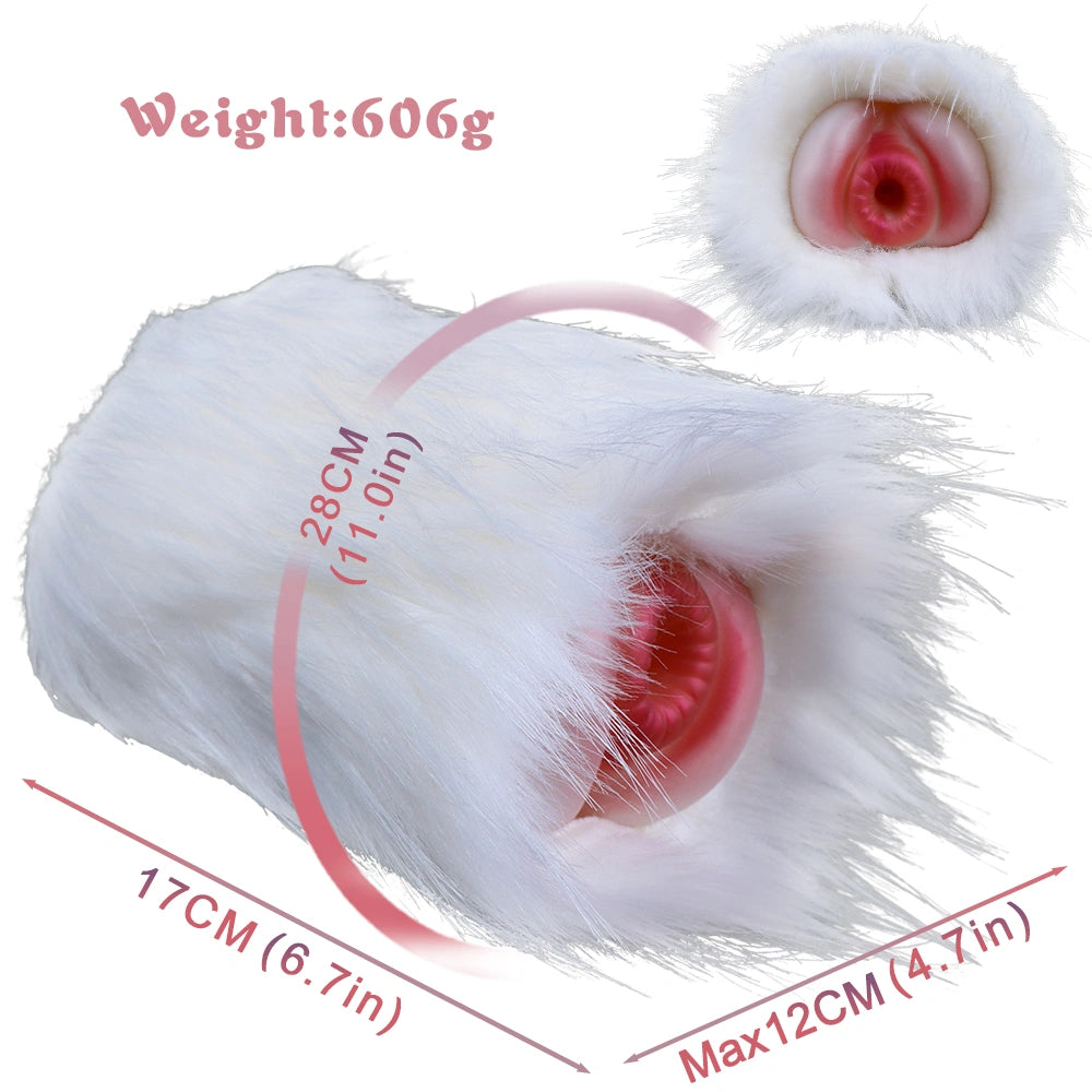 Furry Male Masturbator Arctplux Arctic White Fur – size scale reference