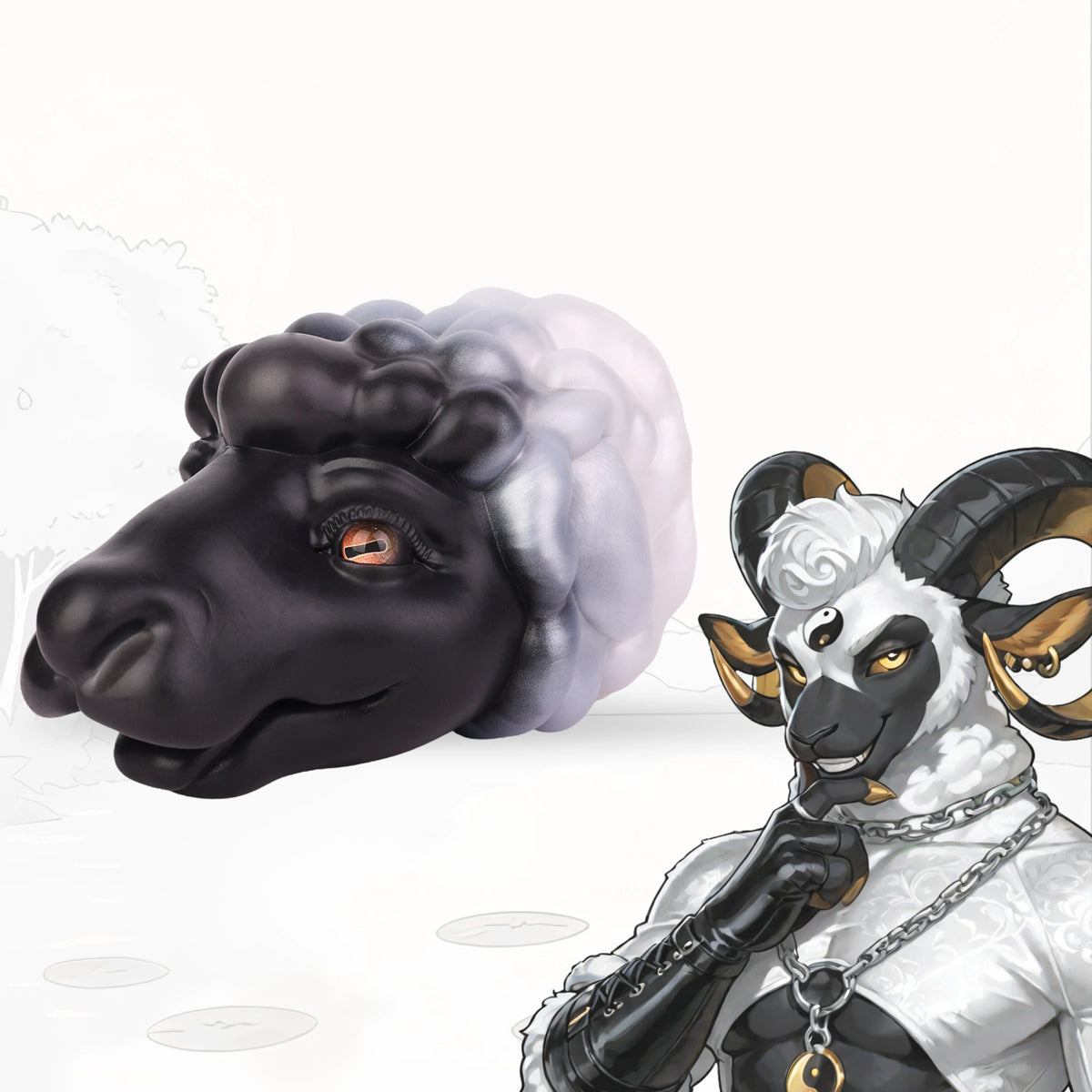 Sheep Masturbator Ovrek Animal Head Fleece – main product shot