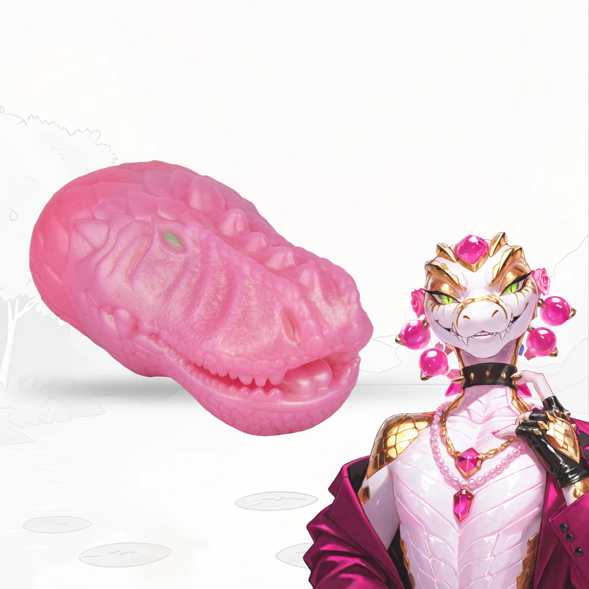 Crocodile Masturbator Rosynix Pink Pearl Glamour