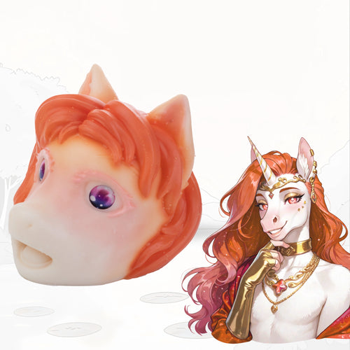 Pony Masturbator Lunari Galaxy Eyes Orange Mane – lateral side view