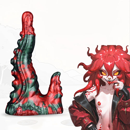 Eric Tentacle Fantasy Dildo Red Devil Silicone – silicone texture close-up