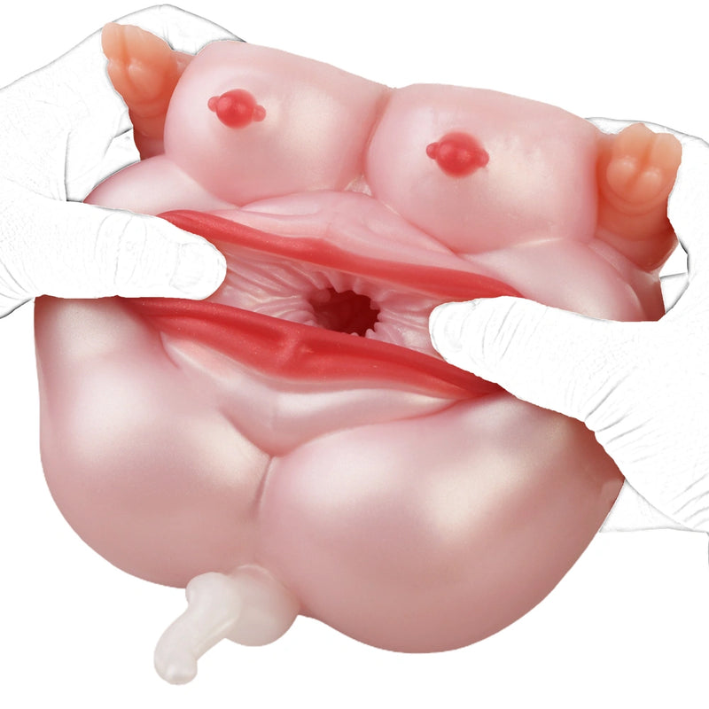 Lola Pink Heart Pig Dual Fantasy Buttocks – detail close-up