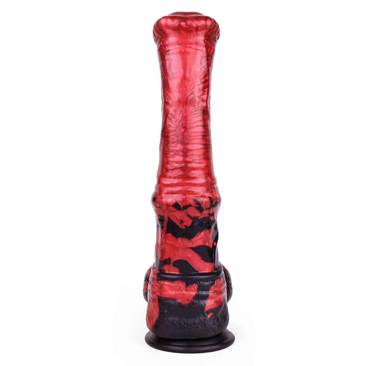 Big Horse Dildo Embervex Red Flames Triple Knot – detail close-up