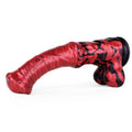 Big Horse Dildo Embervex Red Flames Triple Knot – three-quarter angle