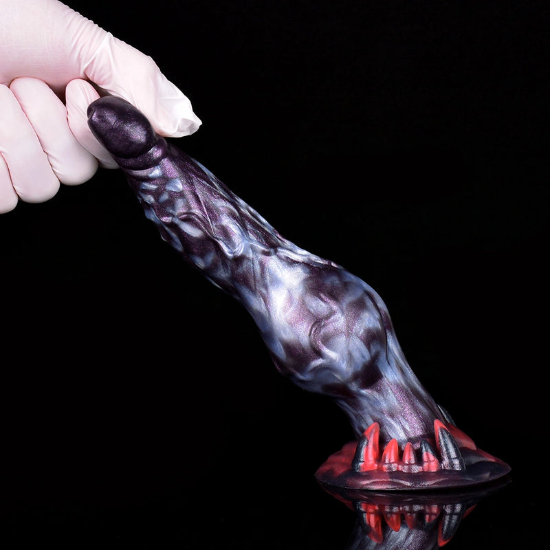 Knot Dildo Clavoor Compact Deep Violet Rounded Glans Tip 6.4cm Knot Claw Base Silicone