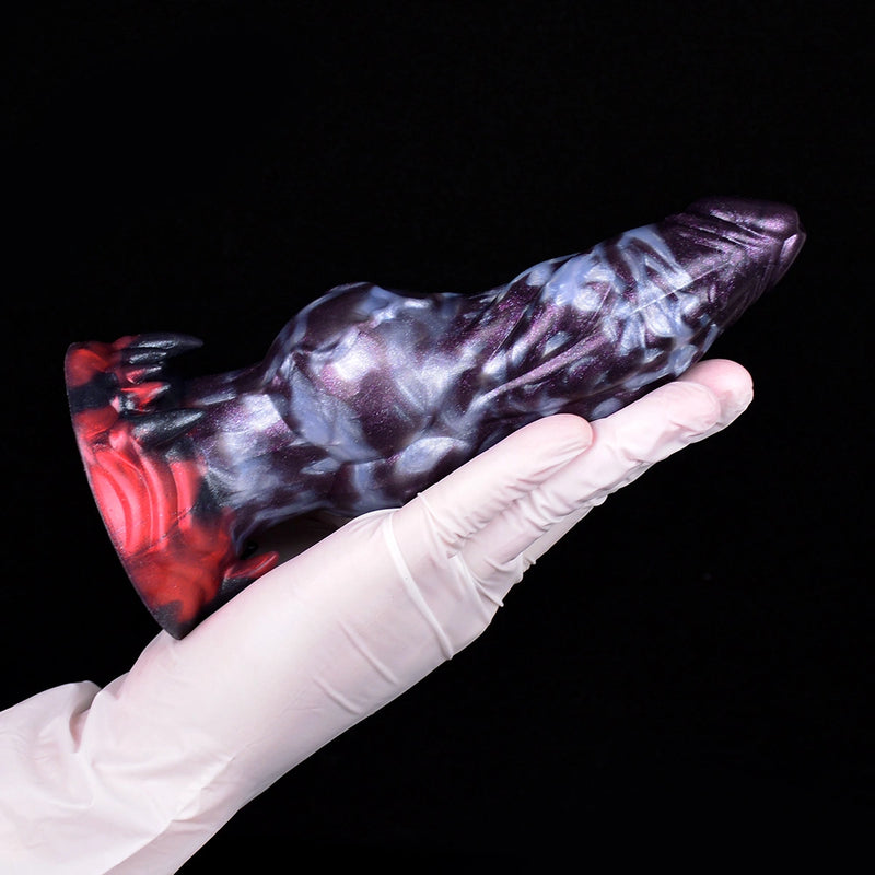 Knot Dildo Clavoor Compact Deep Violet Rounded Glans Tip 6.4cm Knot Claw Base Silicone