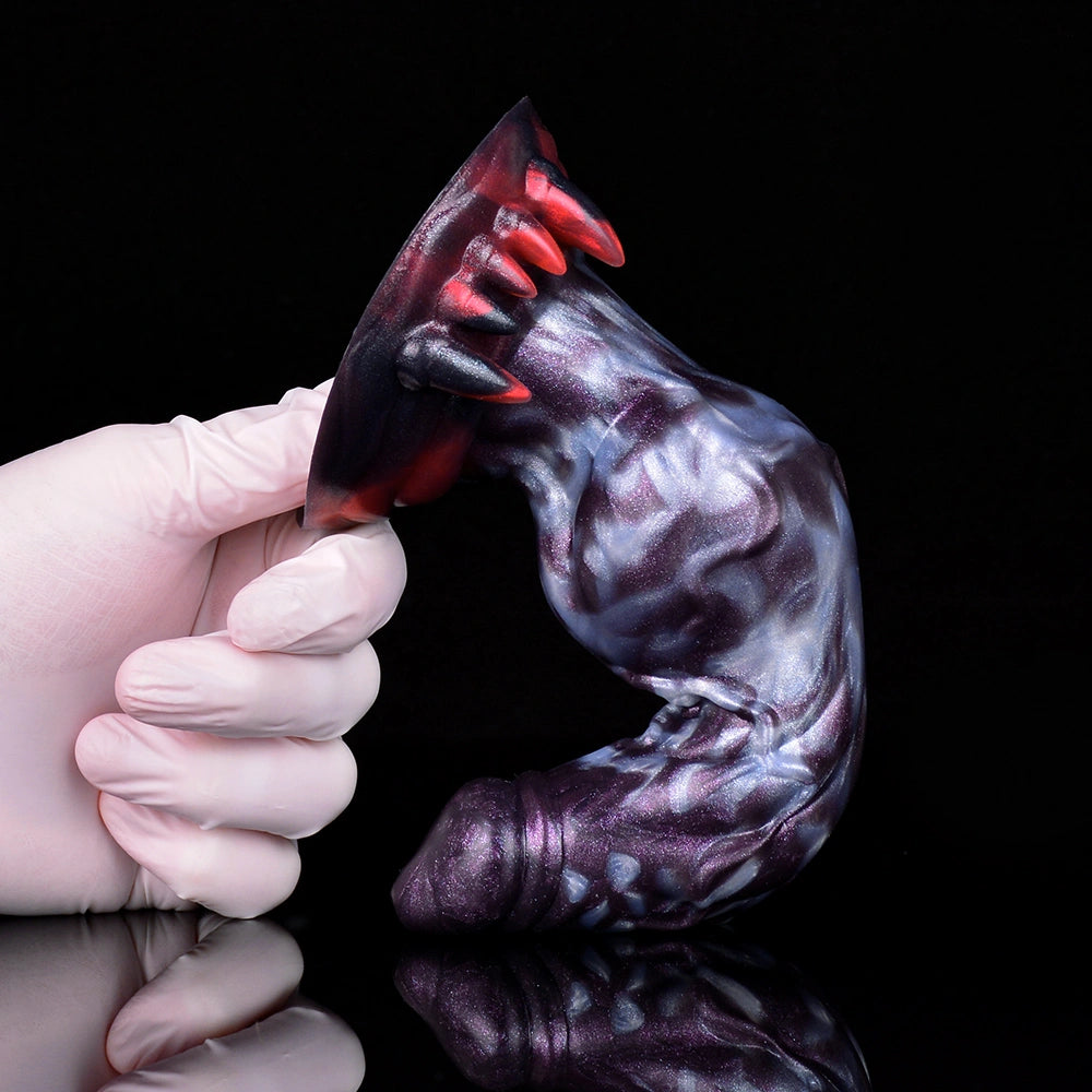 Knot Dildo Clavoor Compact Deep Violet Rounded Glans Tip 6.4cm Knot Claw Base Silicone