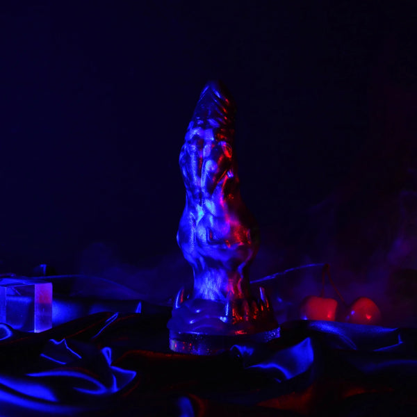 Knot Dildo Clavoor Compact Deep Violet Rounded Glans Tip 6.4cm Knot Claw Base Silicone