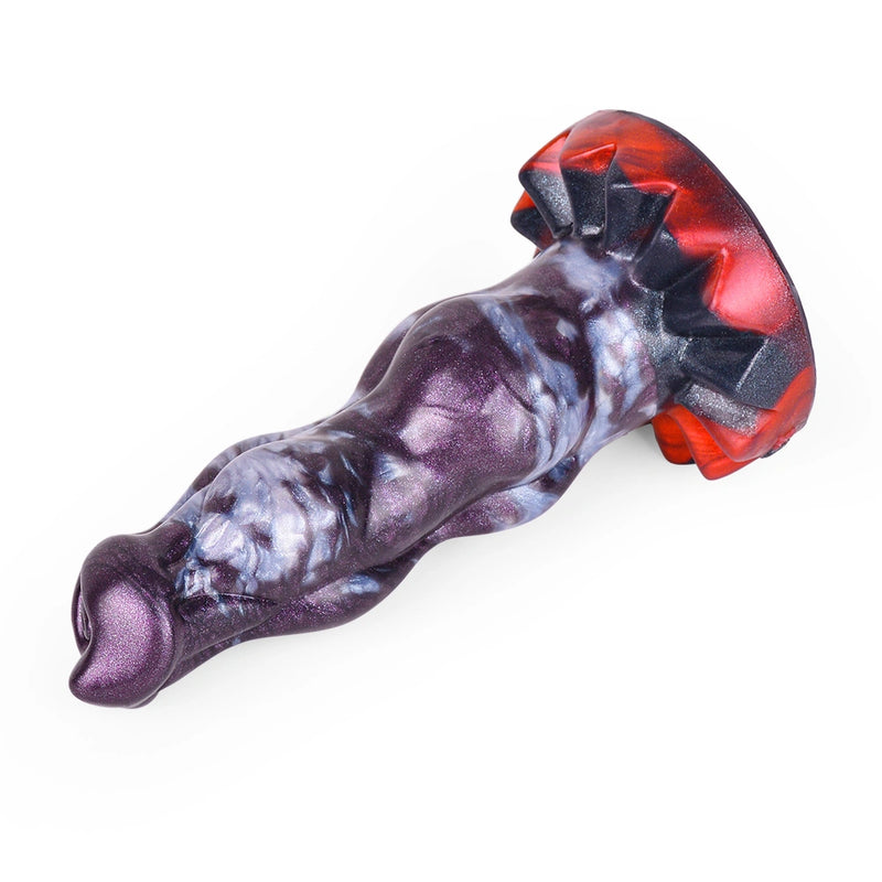 Beaded Dildo Clyvoor Violet Grey Triple Bulge Lava