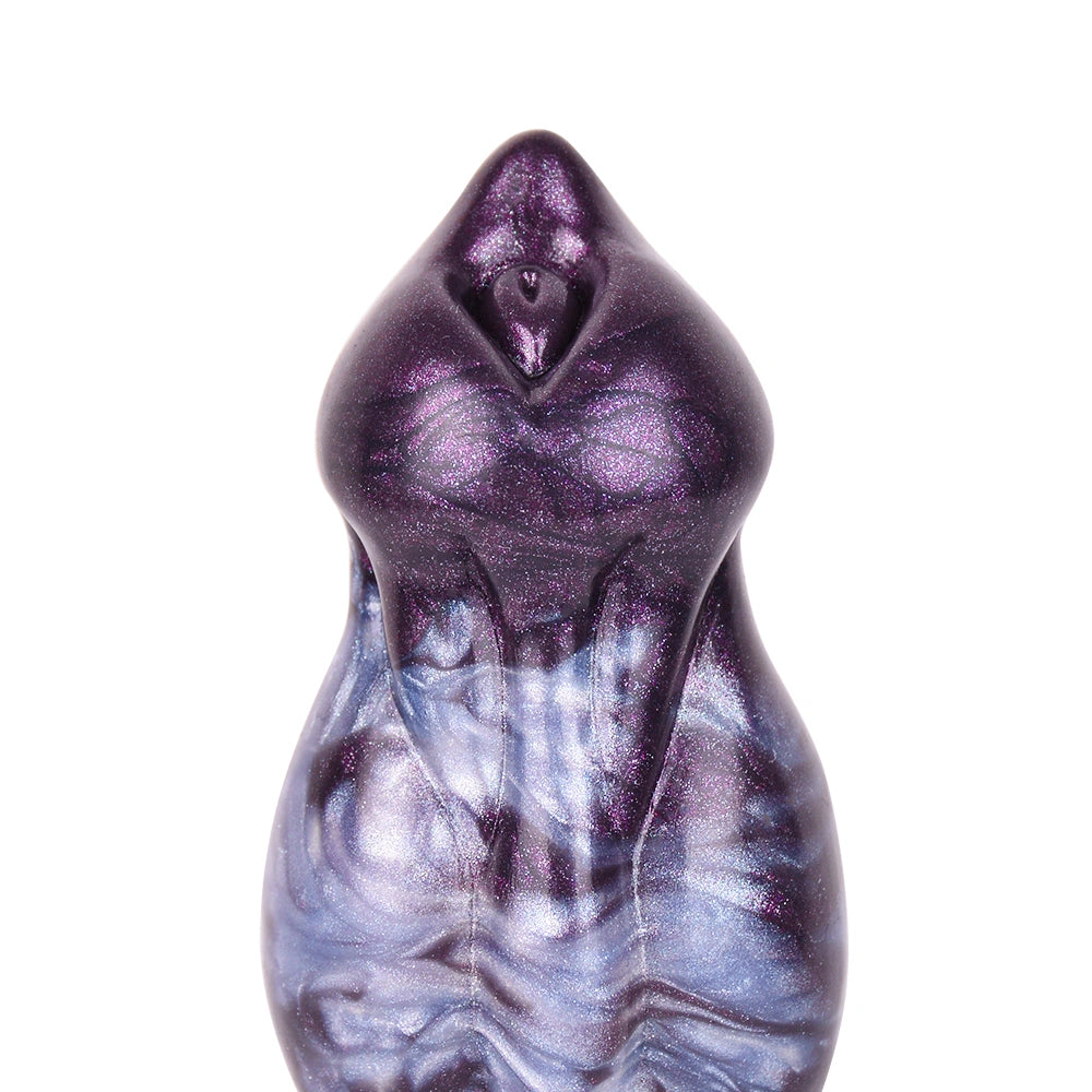 Beaded Dildo Clyvoor Violet Grey Triple Bulge Lava – front view