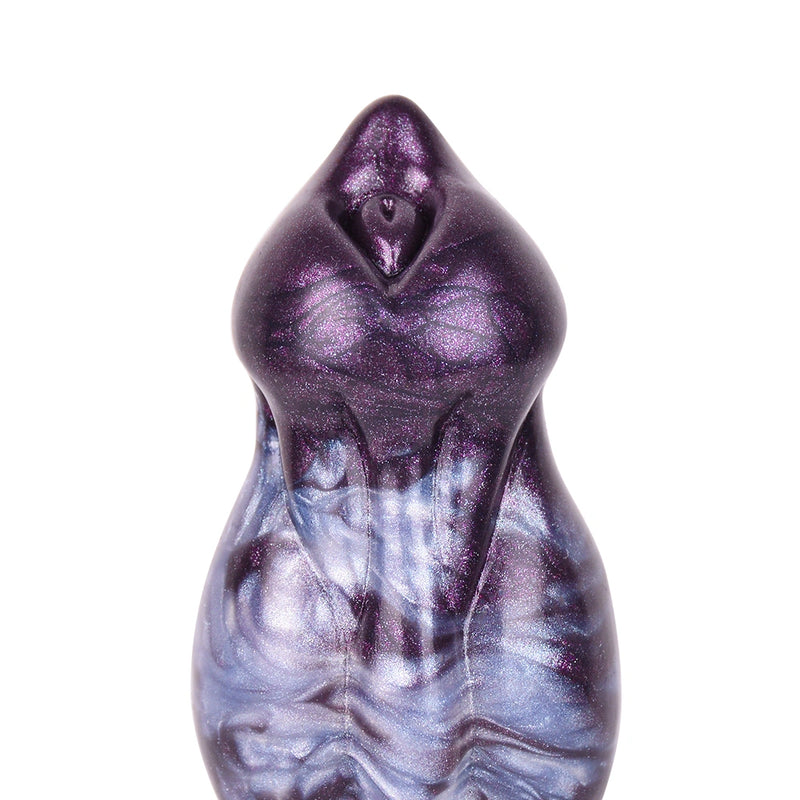 Beaded Dildo Clyvoor Violet Grey Triple Bulge Lava