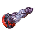 Beaded Dildo Clyvoor Violet Grey Triple Bulge Lava – lateral side view