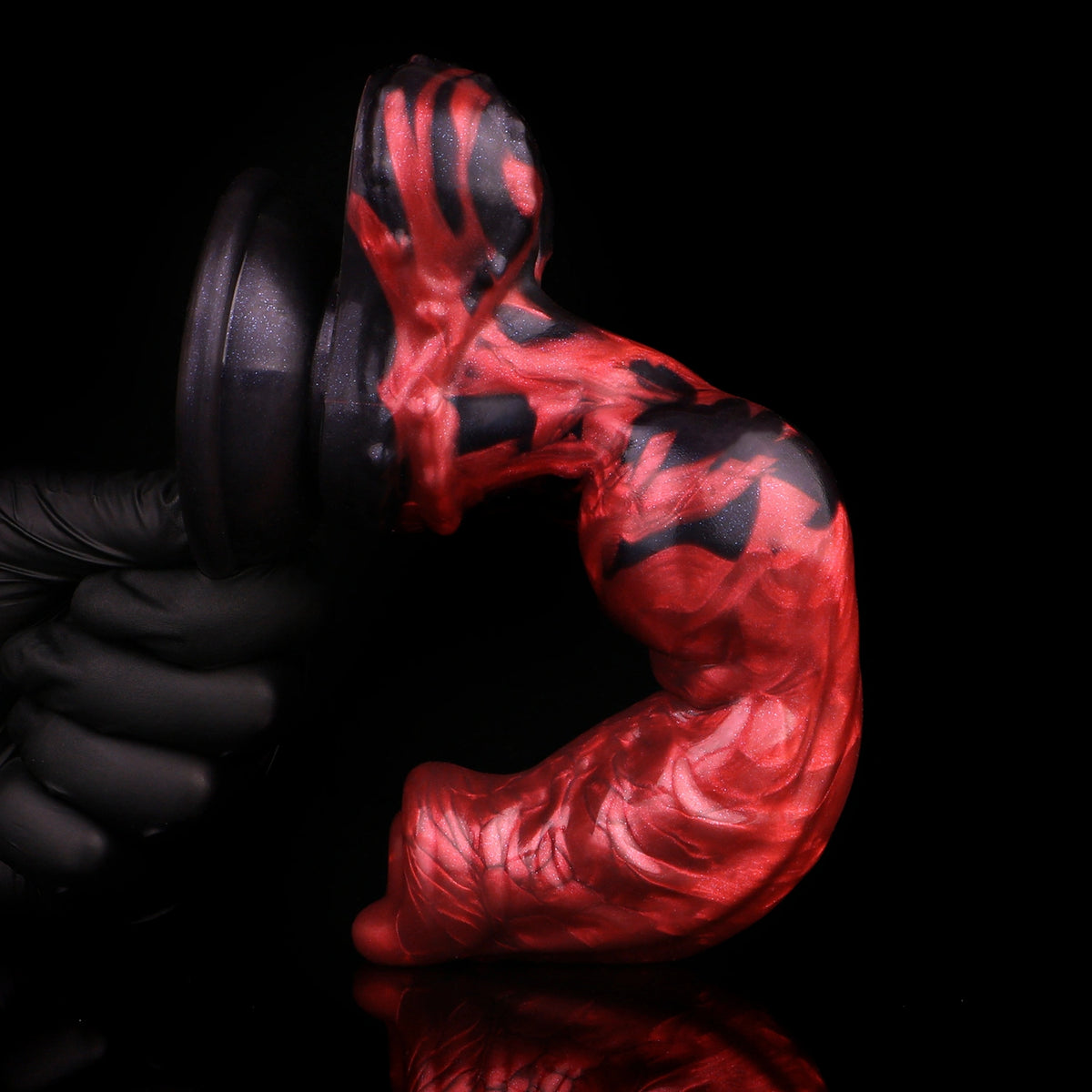 Knot Dildo Ignvoor Red Flames Double-Lobe Knot – bottom base view