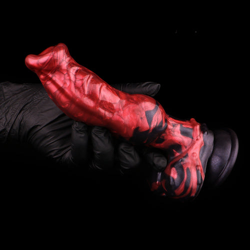 Knot Dildo Curvoor Red Flames Curved Shaft 5.4cm Silicone alternate view