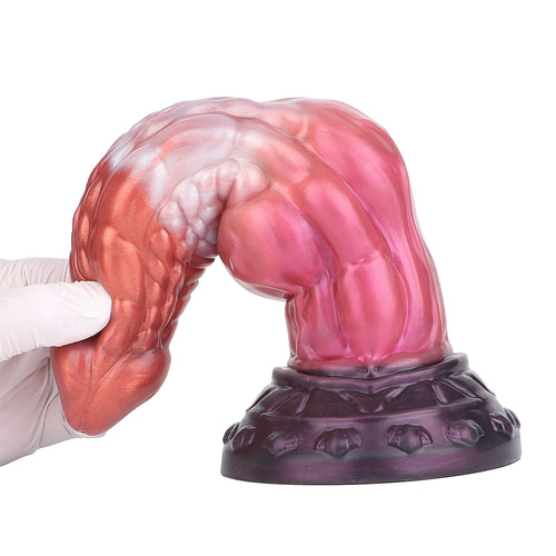 Knot Dildo Draevorn Copper Magenta Scale 7.3cm Silicone alternate view