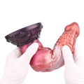Knot Dildo Draevorn Copper Magenta Scale Spine – three-quarter angle