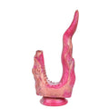 Dragon Dildo FANGVEX Bifid Tongue Jade Glow – rear profile view