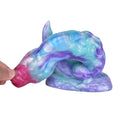 Dragon Dildo RAPTVEX Ice Dragon Platinum Silicone – bottom base view