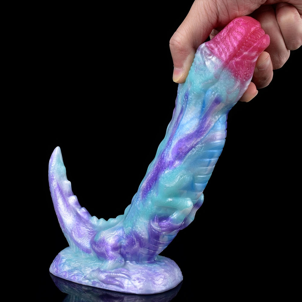 Dragon Dildo RAPTVEX Ice Dragon Platinum Silicone – bottom view