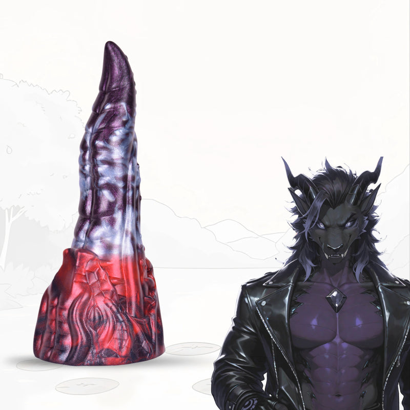 Dragon Dildo VOLCVEX Void Ember Platinum Silicone – bottom view