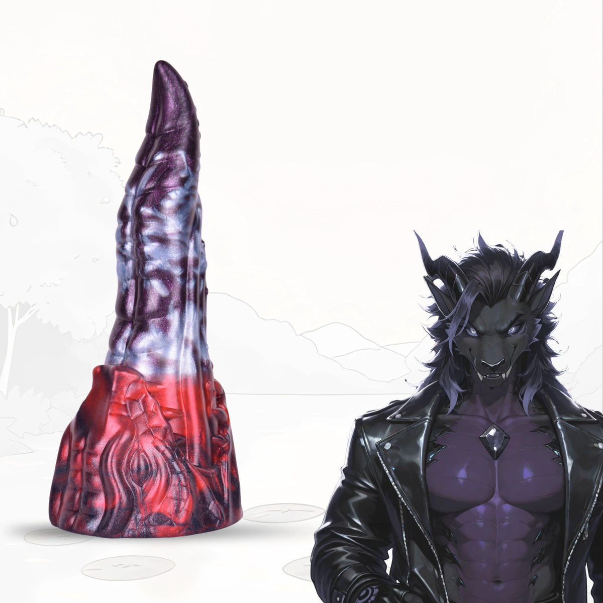 Dragon Dildo VOLCVEX Void Ember Platinum Silicone